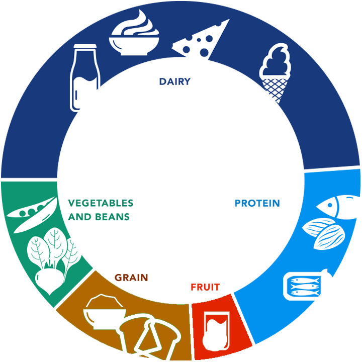 Wheel highlighting the different sources of Calcium