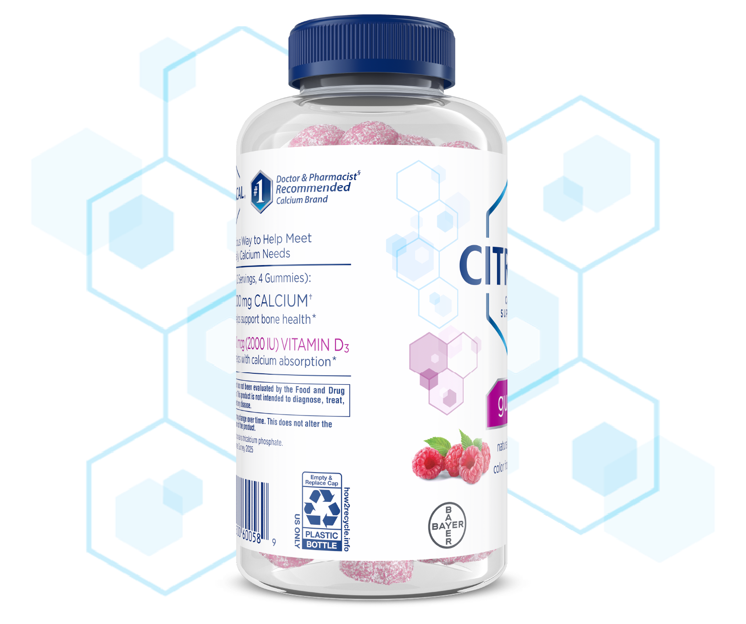 Left side of Citracal® Calcium Gummies bottle.